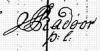 Anders Pedersen Radoors underskrift i Folketllingen 1787